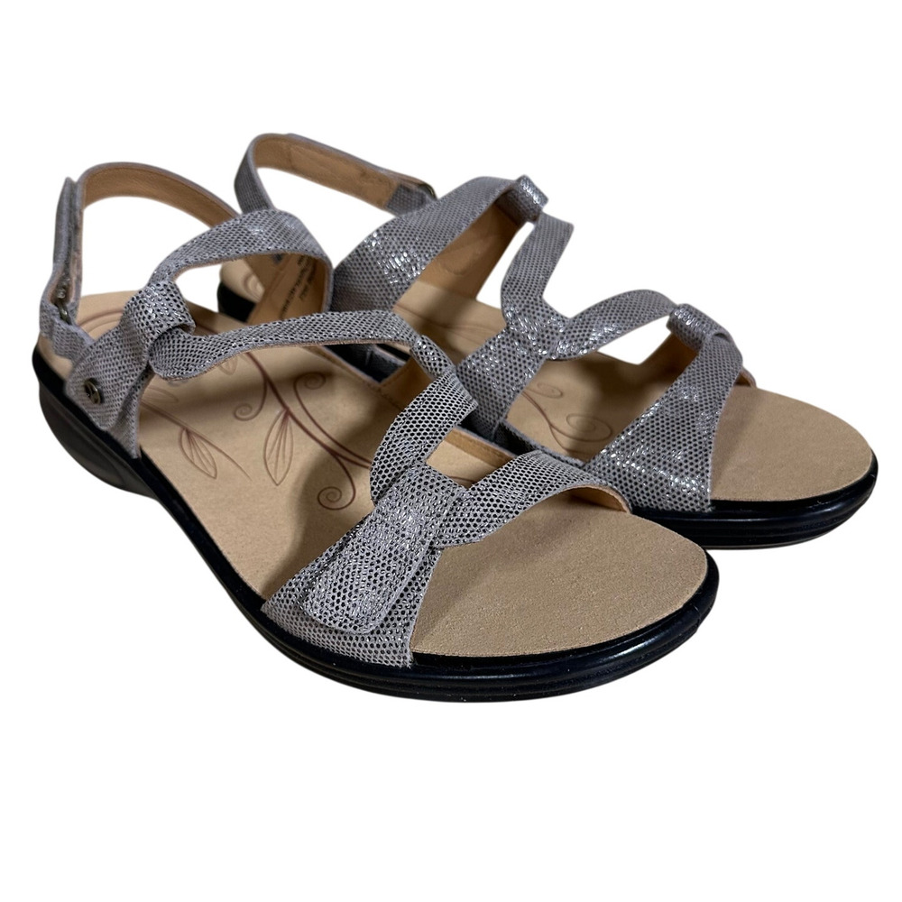 Revere Emerald Adjustable Sandal Champagne Angle Women's Size 6M New In Box